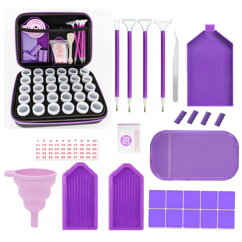 钻石画工具30瓶包收钻小圆瓶分钻收纳点钻笔漏斗容器工具配件套装