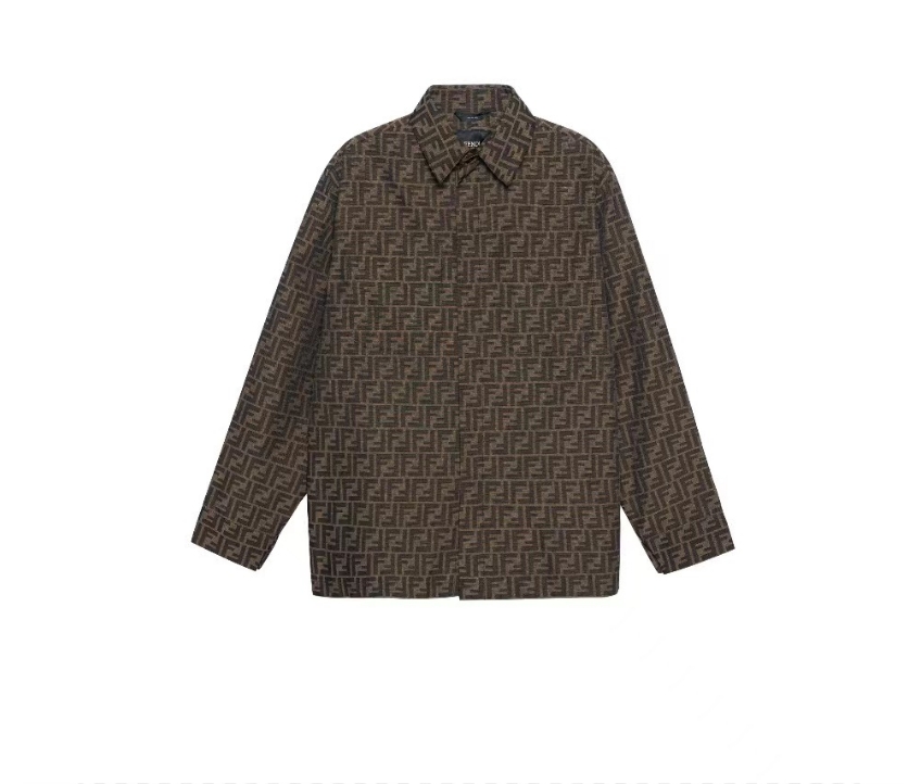 全新未使用 FENDI/芬迪 M 24潮流时尚满印双F字母薄外套 FW1141