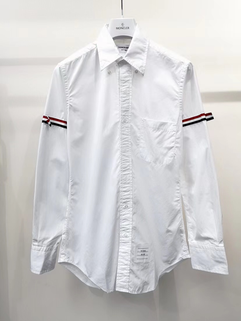 全新未使用 THOMBROWNE 22春夏双袖标府绸男经典长袖衬衫MWL150E