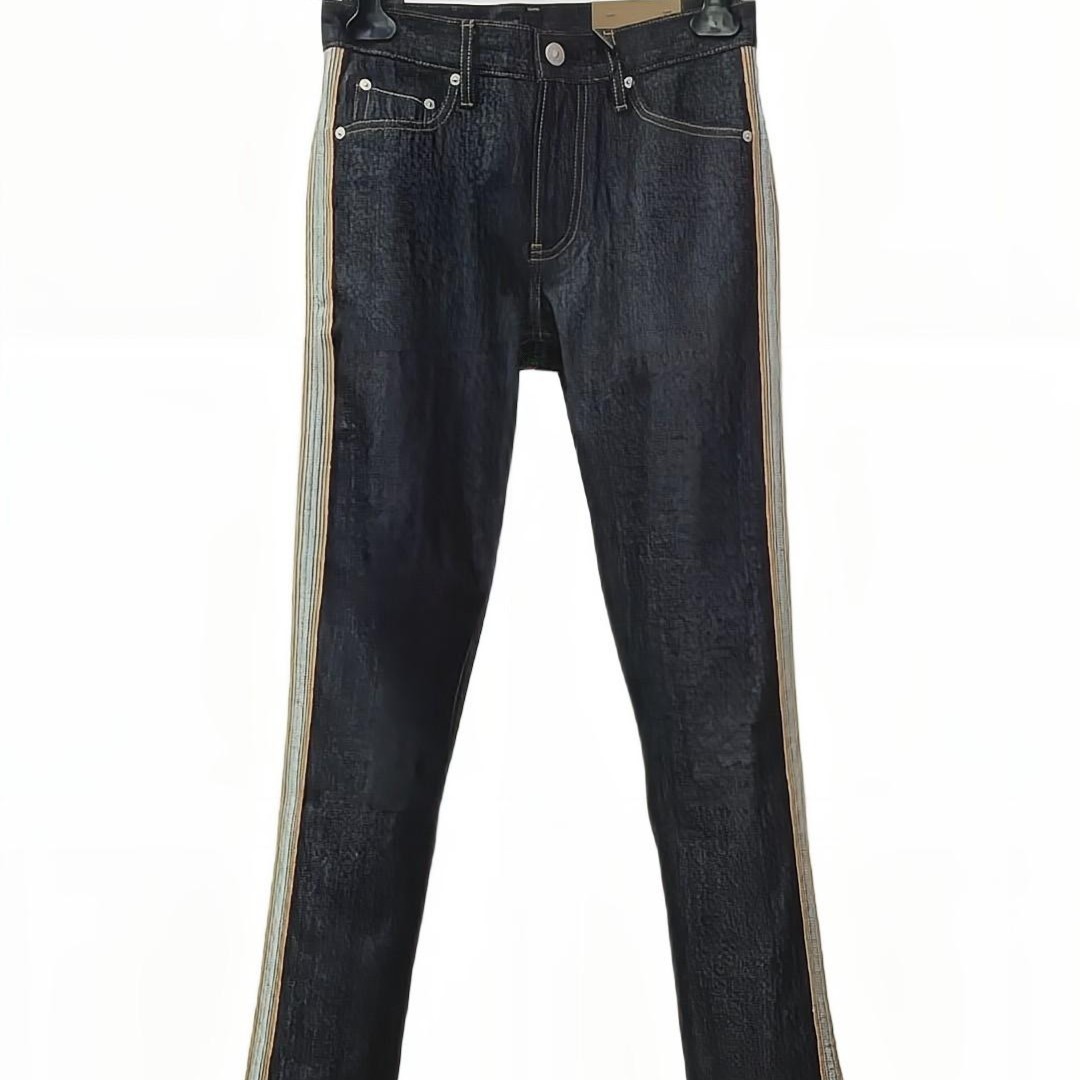 全新未使用 BURBERRY/博柏利 M 春字母铭牌两侧彩条牛仔裤8026266