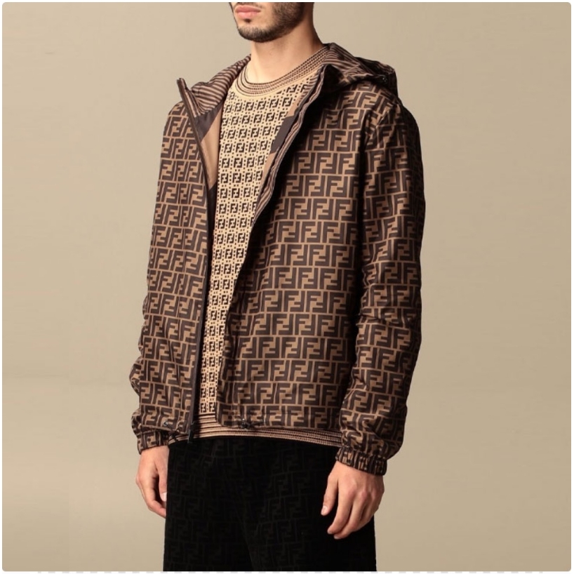 全新未使用 FENDI/芬迪 M 24春夏潮流时尚双面双穿薄款外套FAA615