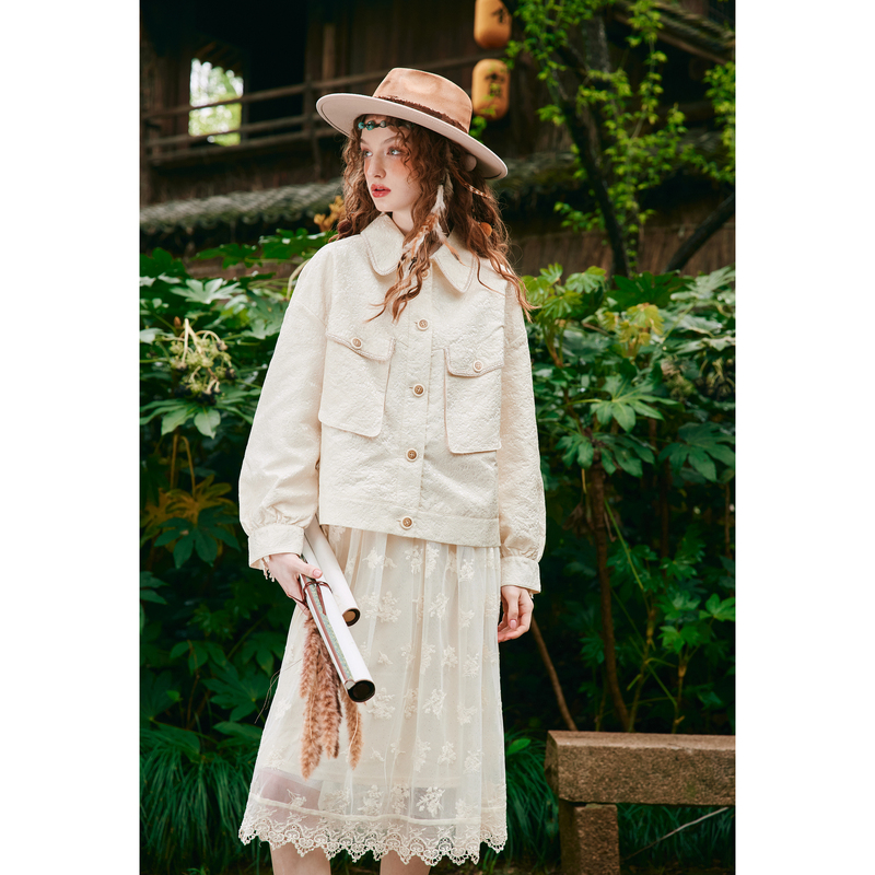 【毛毛专属】菀草壹小香风短外套女提花百搭上衣W38830331