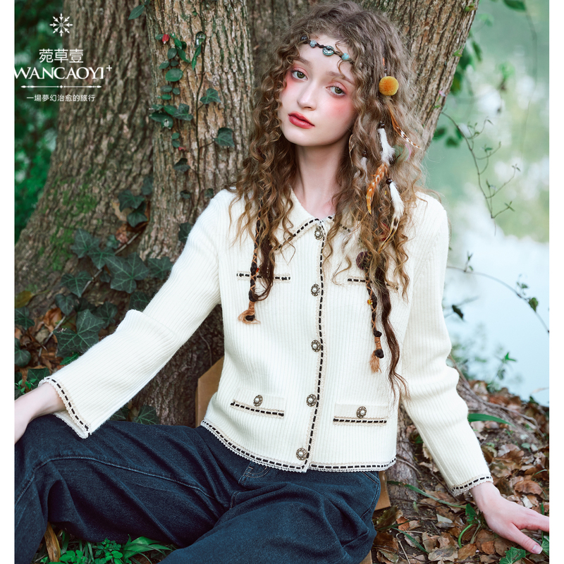 【千颂妮专享】菀壹2024年秋季毛针织衫衬衫毛衣开衫上衣G24503331