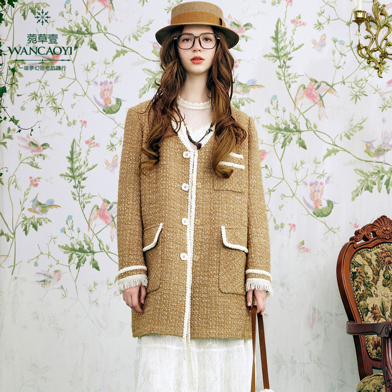 【千颂妮专享】菀壹2024冬季新款复古宽松毛呢短外套W10920351