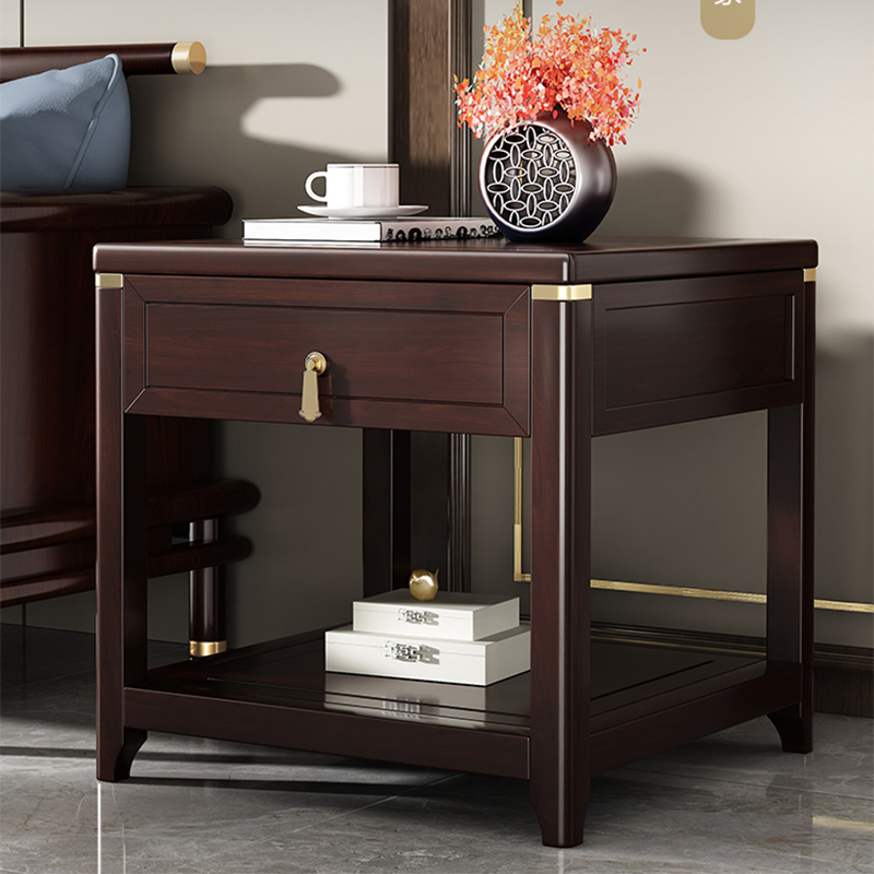 新中式边几沙发边柜实木小方桌沙发桌侧边柜角落小茶几角几轻奢