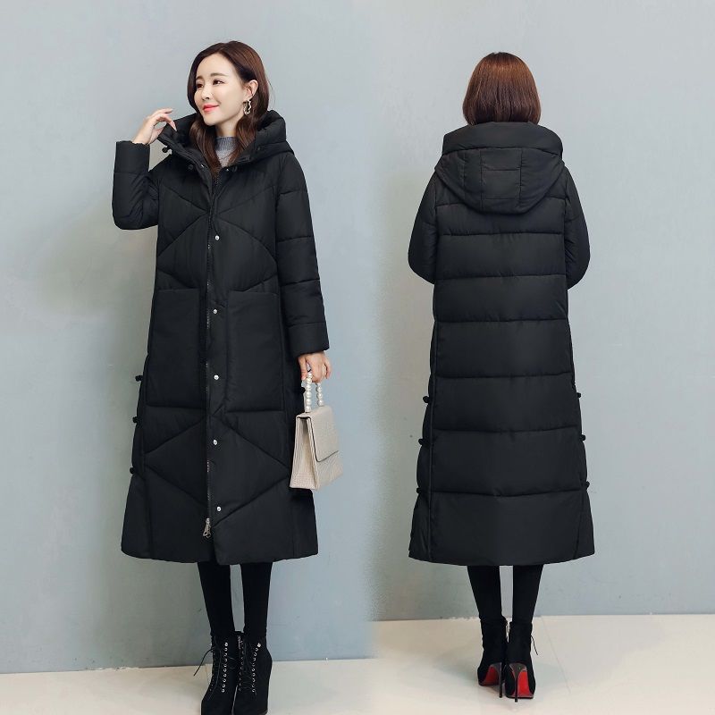 波司澄复古加厚羽绒棉服女2023冬季新款民族风宽松棉衣长款过膝棉