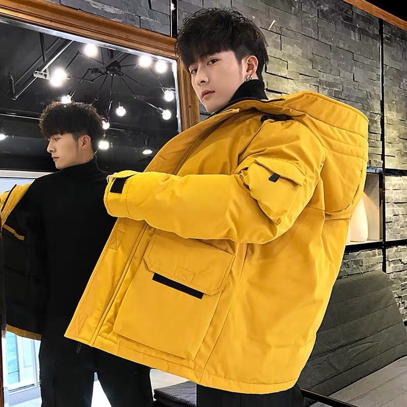 波司澄2023冬季羽绒服男新款潮流帅气短款学生工装轻薄加厚冬装男