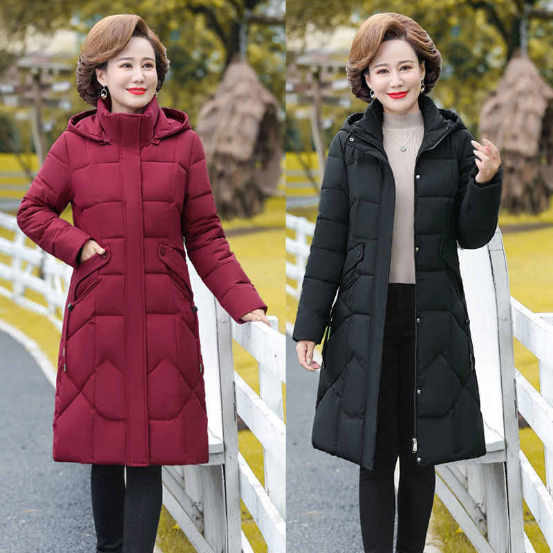 波司澄中老年女冬装棉衣中长款过膝加厚大码棉袄50岁妈妈装羽绒棉