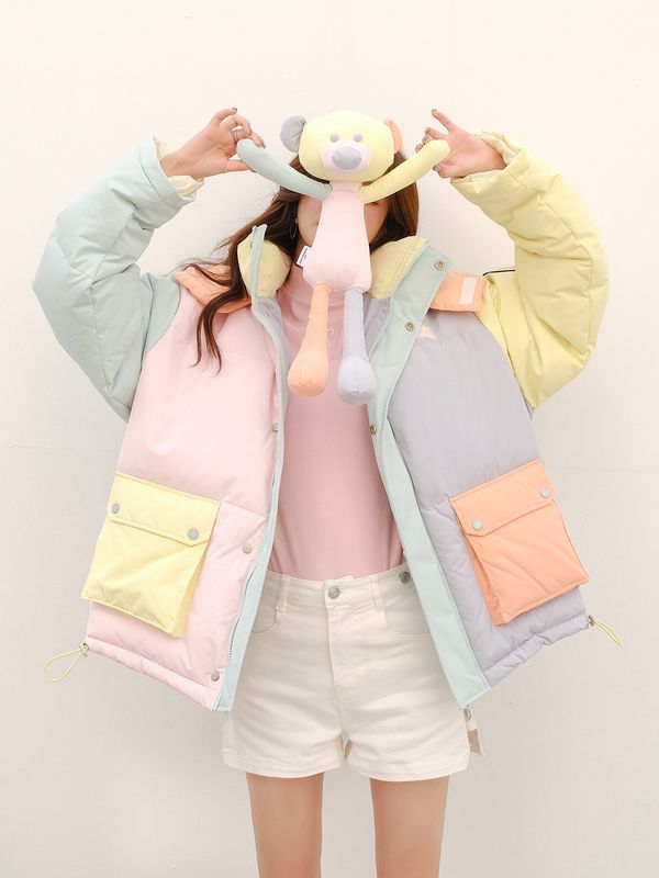 波司澄户外羽绒服2023年新款拼接短款宽松时尚加厚保暖秋冬季外套