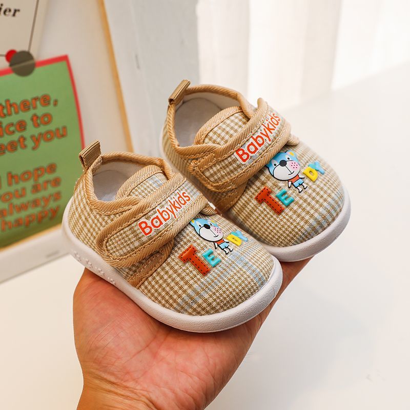 软底婴儿学步叫叫鞋 0-2防滑防踢男宝宝鞋卡通可爱女童布鞋魔