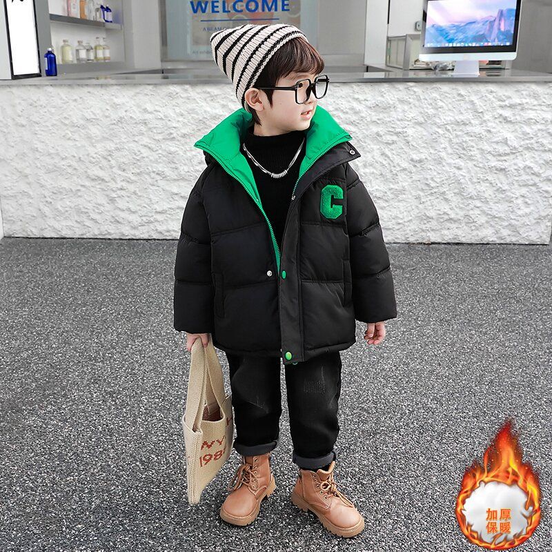 男童棉服冬季2023新款洋气宝宝加厚免洗外套儿童冬装外出棉服