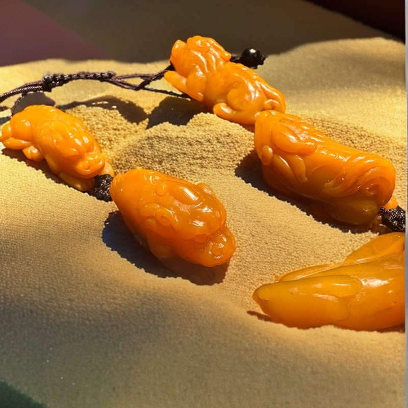 北部田黄石貔貅来财手串全手工雕刻复古精雕单圈34g