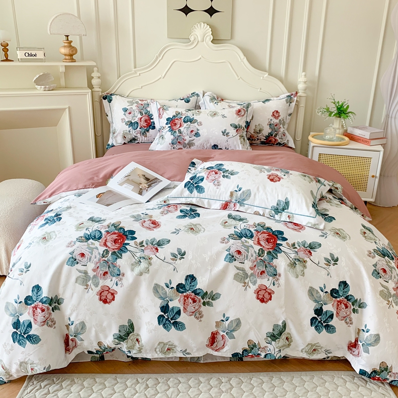 新款珍丝大提花正品全棉亲肤小清新斜纹高档棉高品质纯棉四件套