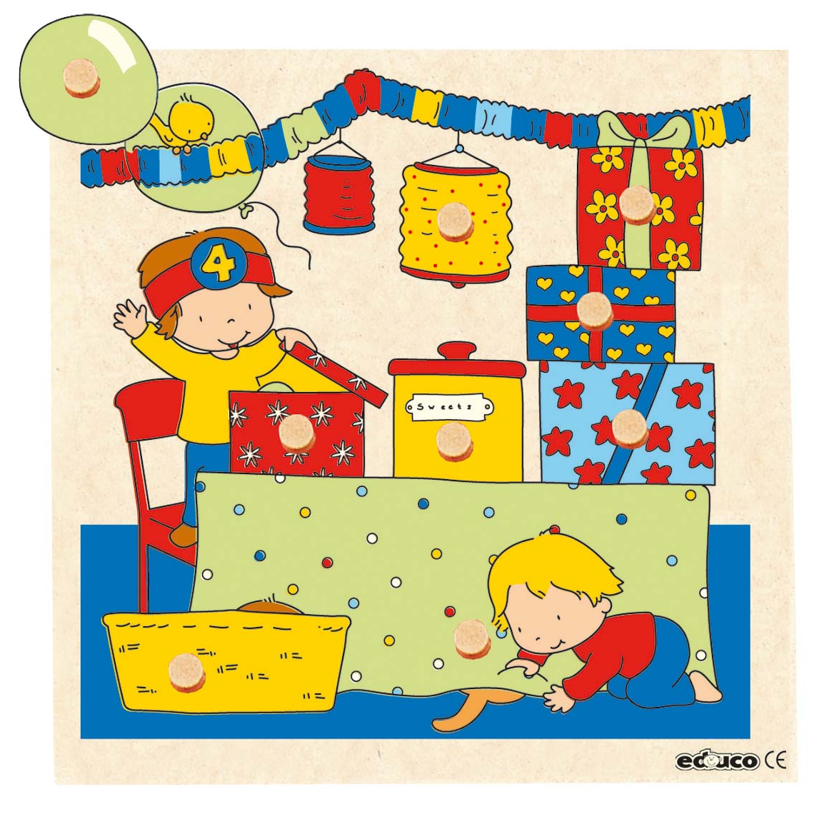 【森妈严选】educo 荷兰拼图木制积木抓手堆叠