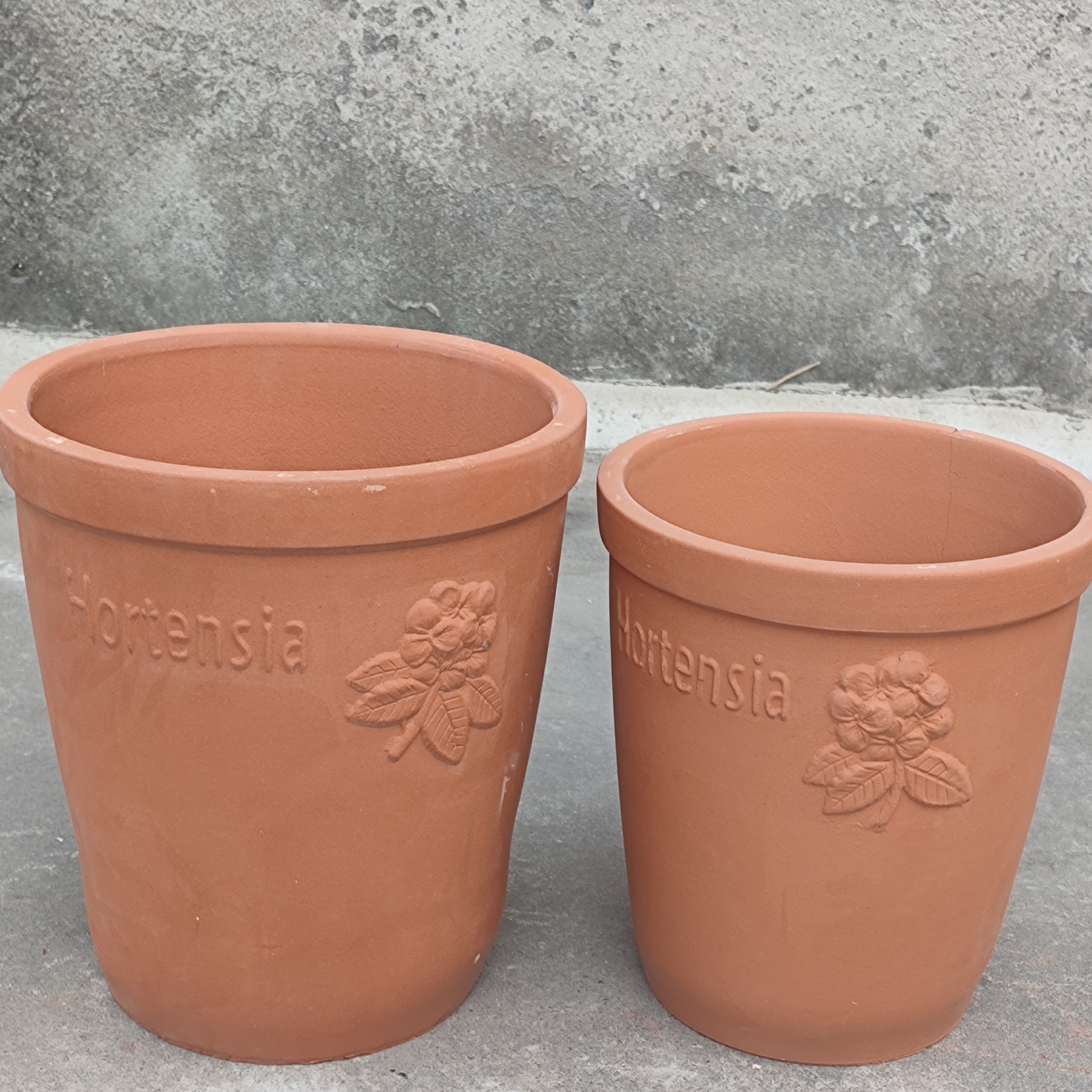 大圆口绣球盆 红陶花盆粗陶透气吸水陶罐陶盆庭院景观花盆手工制