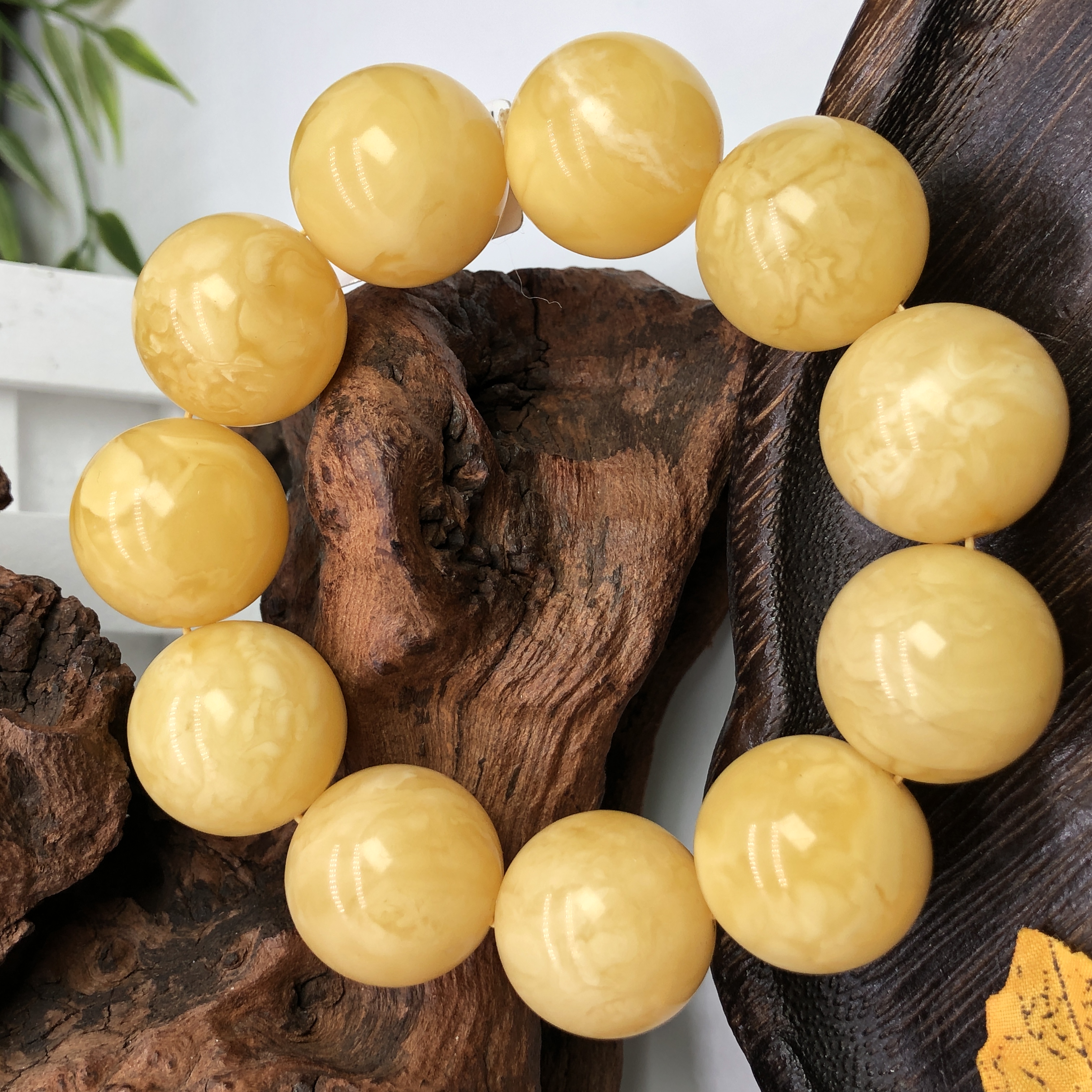 【一物一拍】天然原矿蜜蜡满蜡虎皮纹圆珠手串毕业高货单圈21mm+