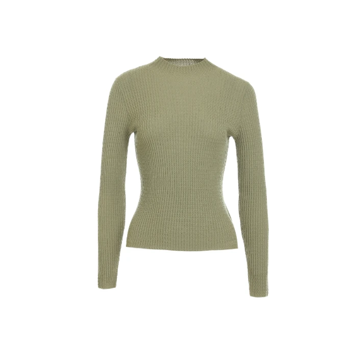 早秋新款精致长袖舒适半高领套头毛针织衫