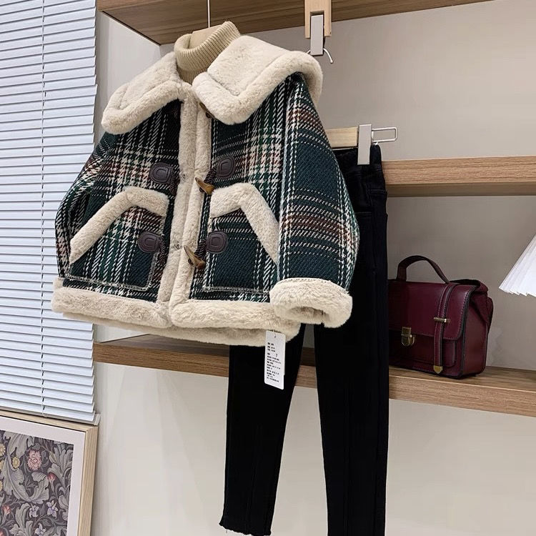 女童冬季两件套装新款韩系时髦爆款棉服毛毛外儿童小香风网红洋气