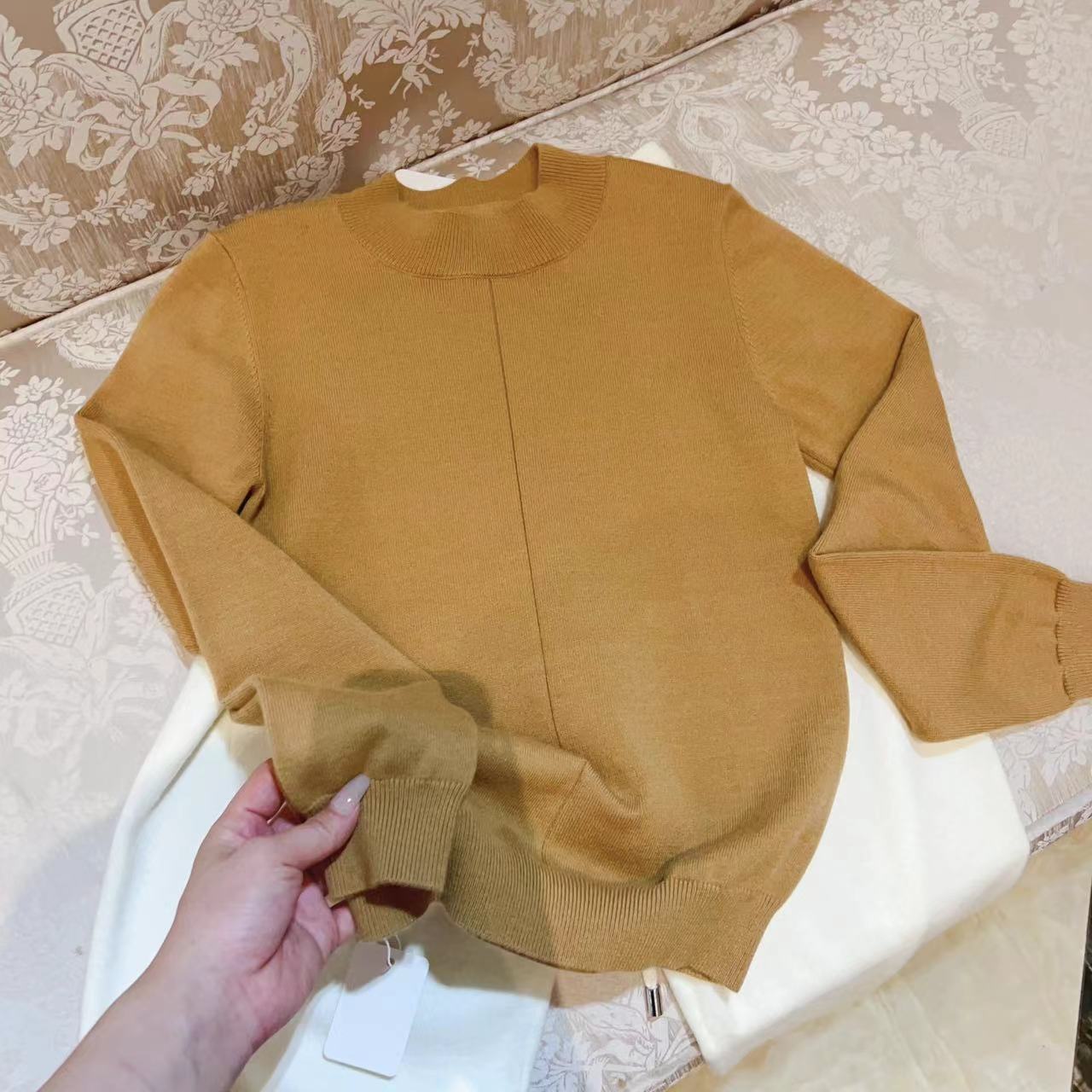 TY/-新款时尚休闲百搭打底毛衣*H2206 -2 浅驼