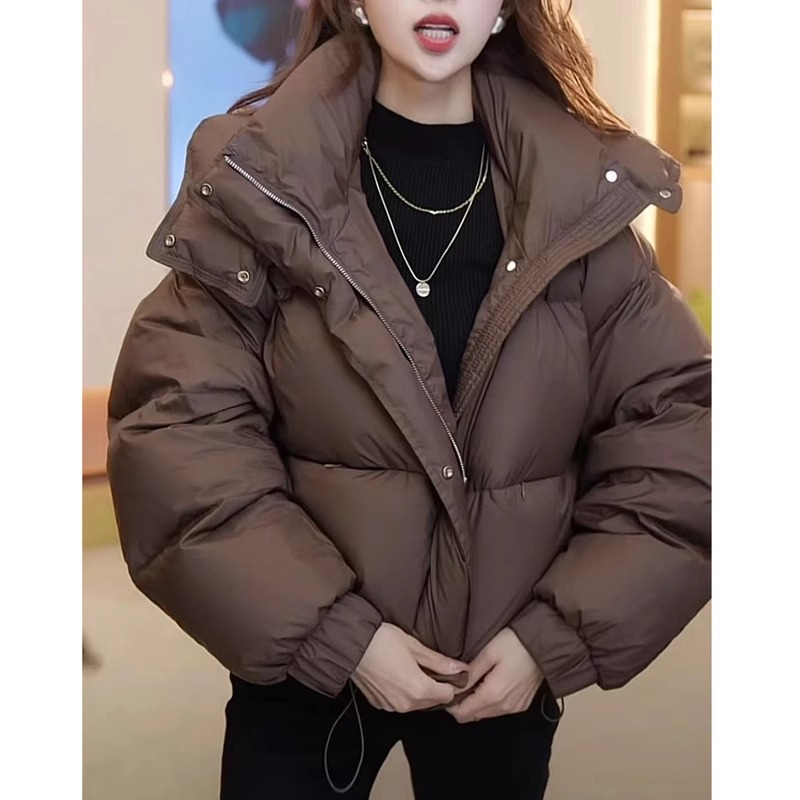 2025年秋冬季新款穿搭设计感棉服女款洋气连帽小个子短款加厚外套