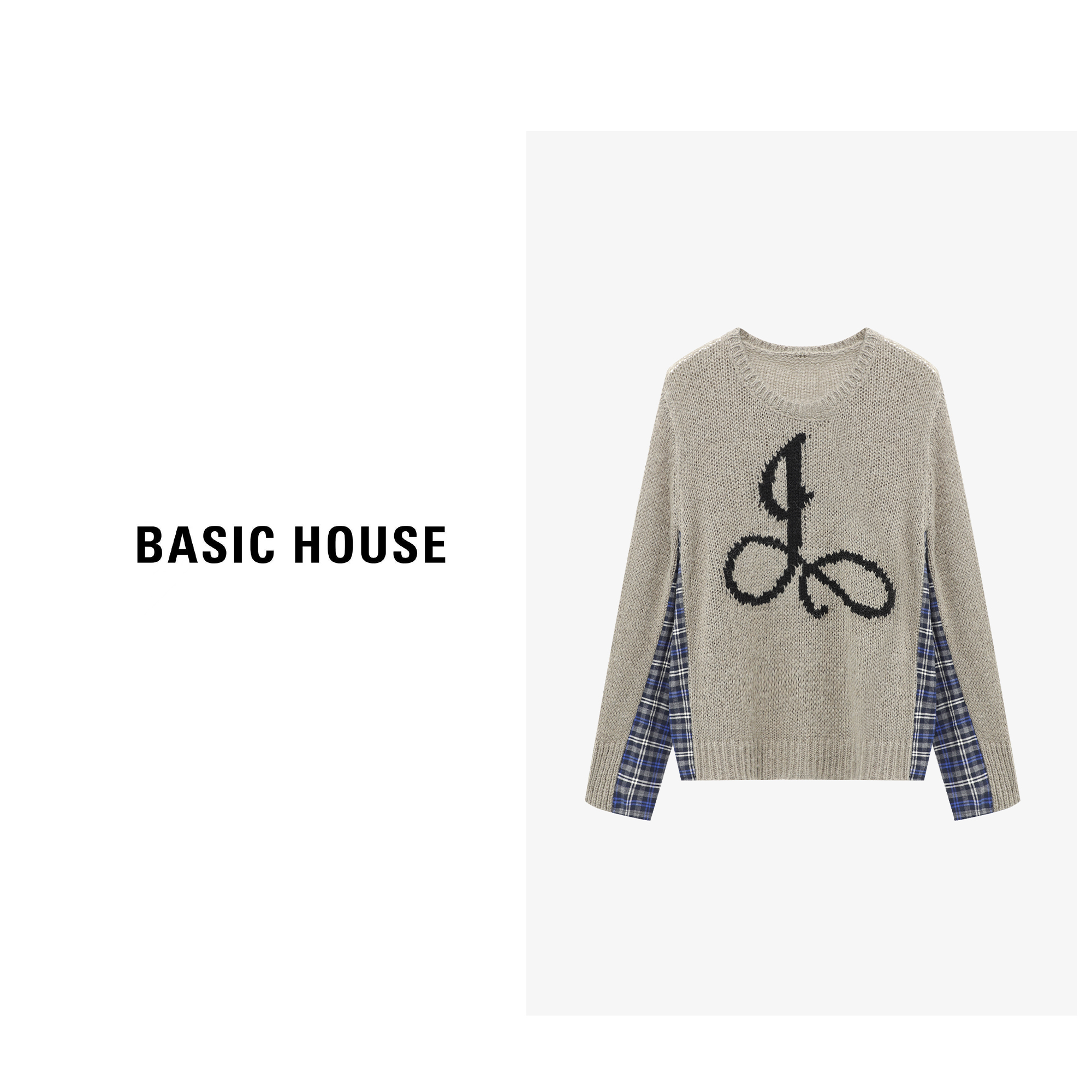 【籽言专属】Basic House/百家好时尚针织休闲设计毛衣-B0624E57802