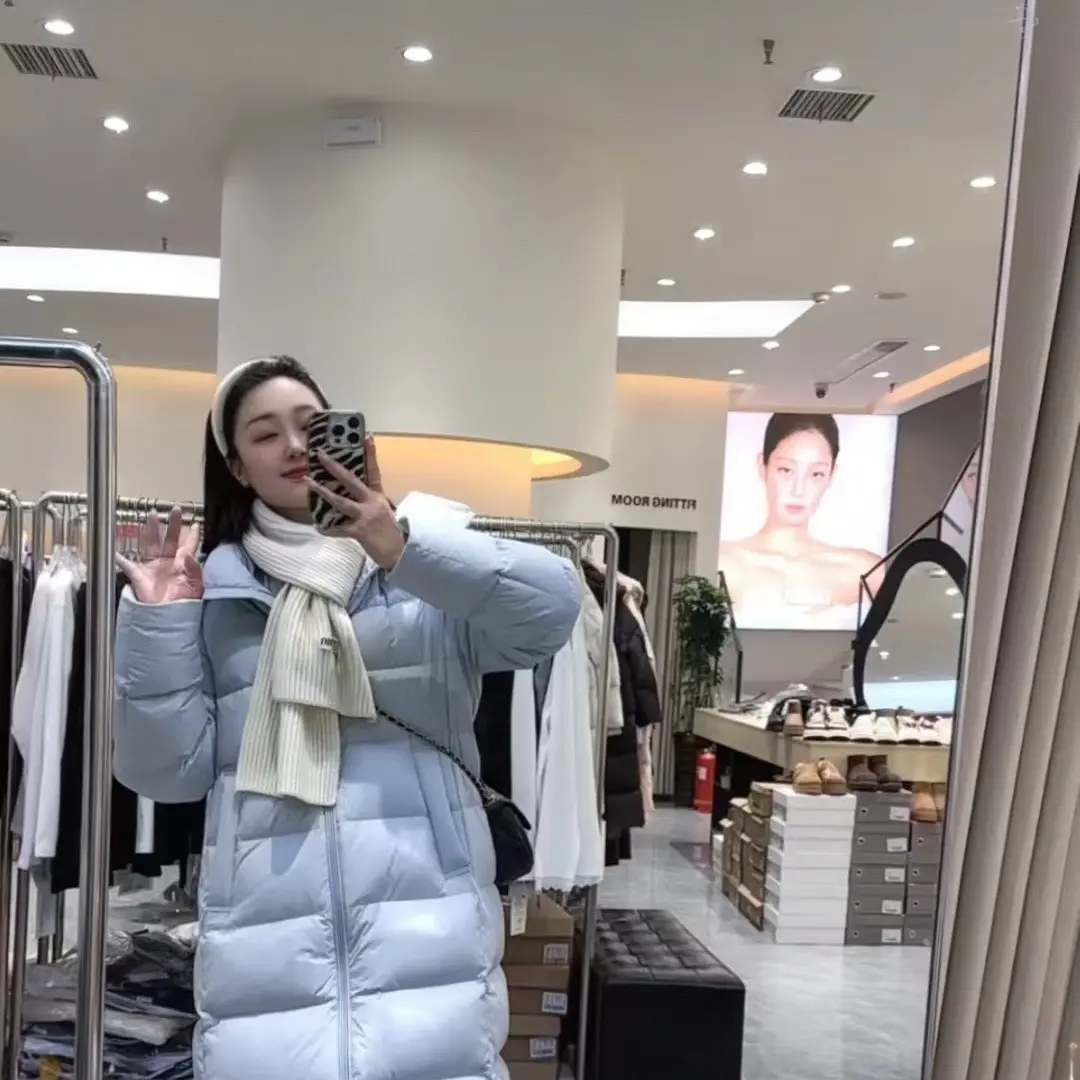 7151如果爱短款白鸭绒冬季新款保暖连帽长款羽绒服女韩系简约百搭