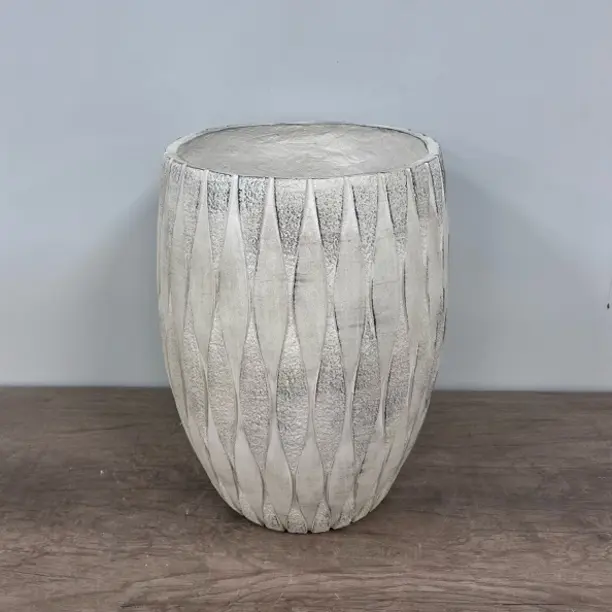 复古镁泥落地花盆大口径北欧风格室内外绿植盆栽舒展叶片花器