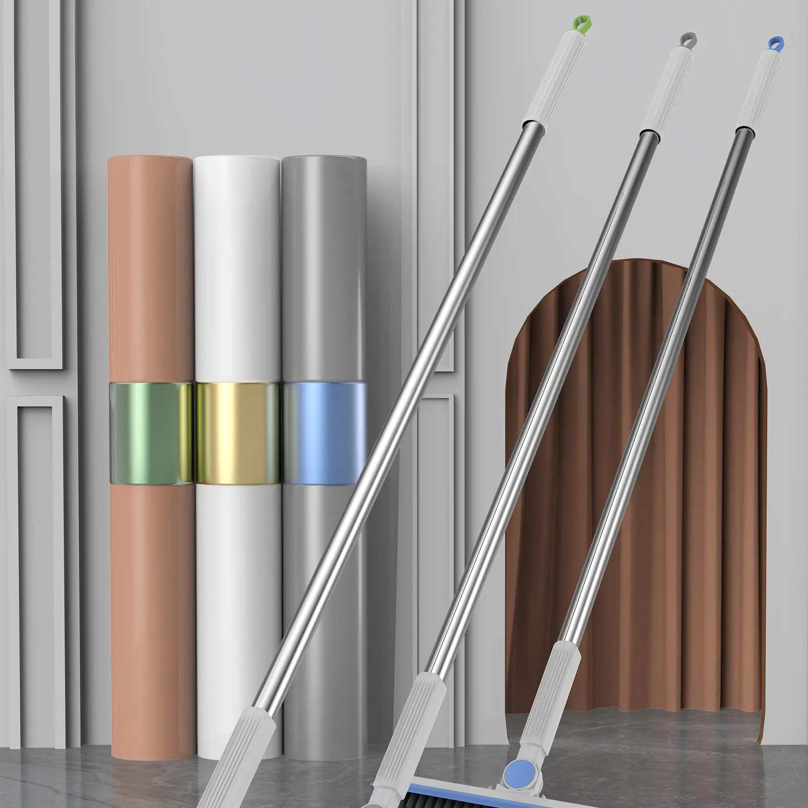 白色多功能地缝刷地缝刷刷子清洁刷板刷免手洗地刷