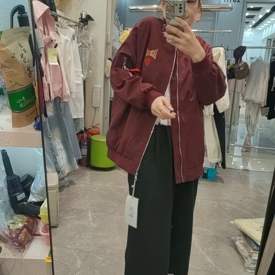 美式字母贴标时尚球服外套宽松休闲百搭ins长袖夹克上衣刺绣秋冬