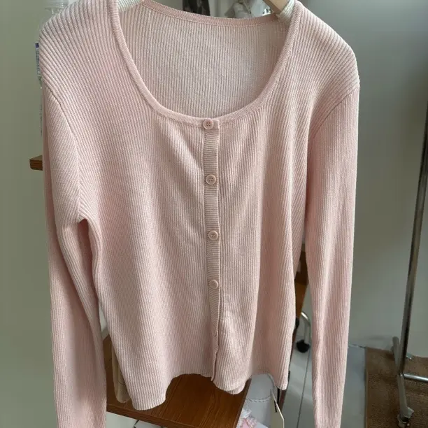 针织女毛针织衫杏仁奶心法式开衫上衣领女装修身