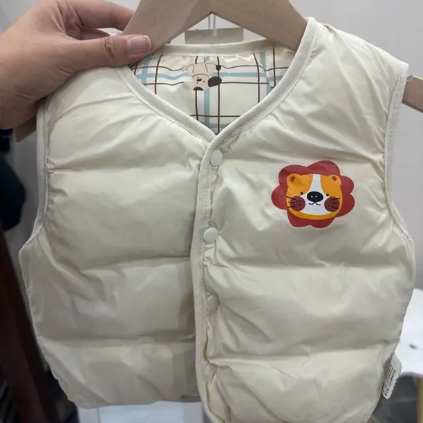 男童卡通马甲冬季纯色外穿百搭马夹保暖中小童宝宝韩版加厚坎肩