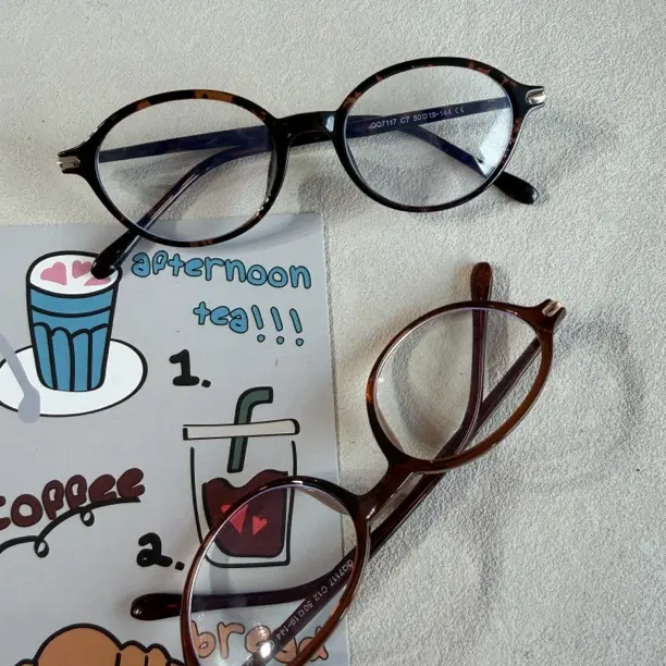 QQ麻薯|露思同款椭圆小框书呆子眼镜近视镜可配近视度数