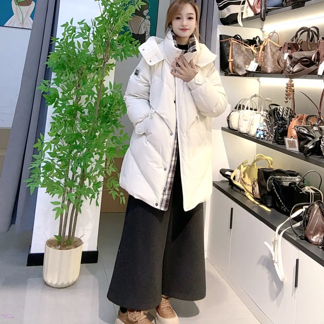 饭饭家 拼格中长羽绒服