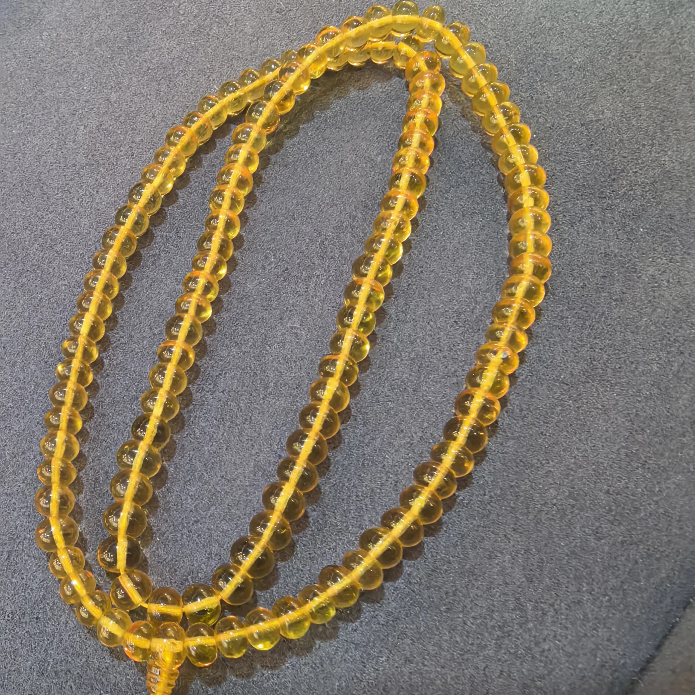 天然金棕珀108珠串项链手链两用男女款