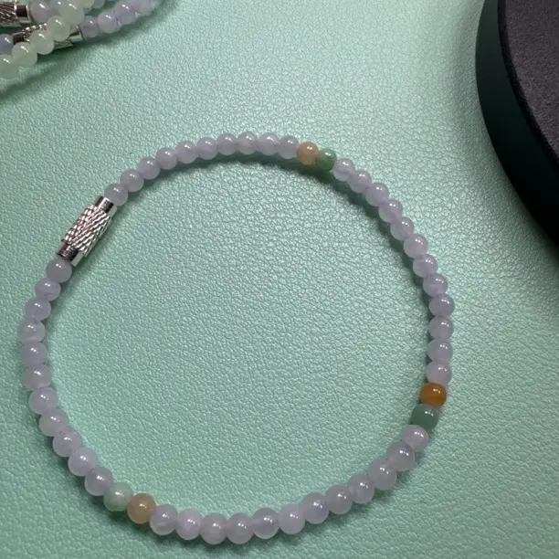 天然翡翠A货多宝小米珠百搭手串