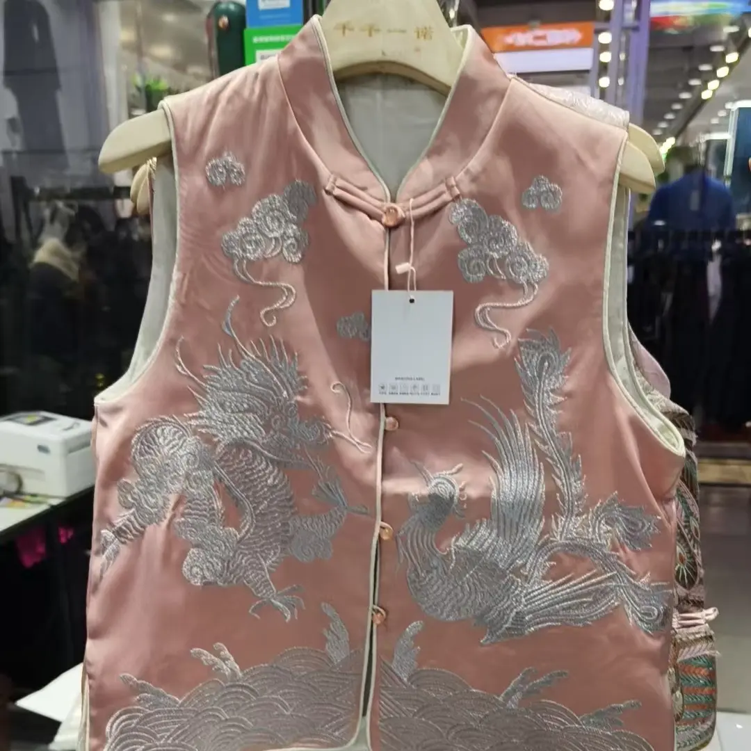 新中式国风女款立领宽松刺绣马甲时尚百搭