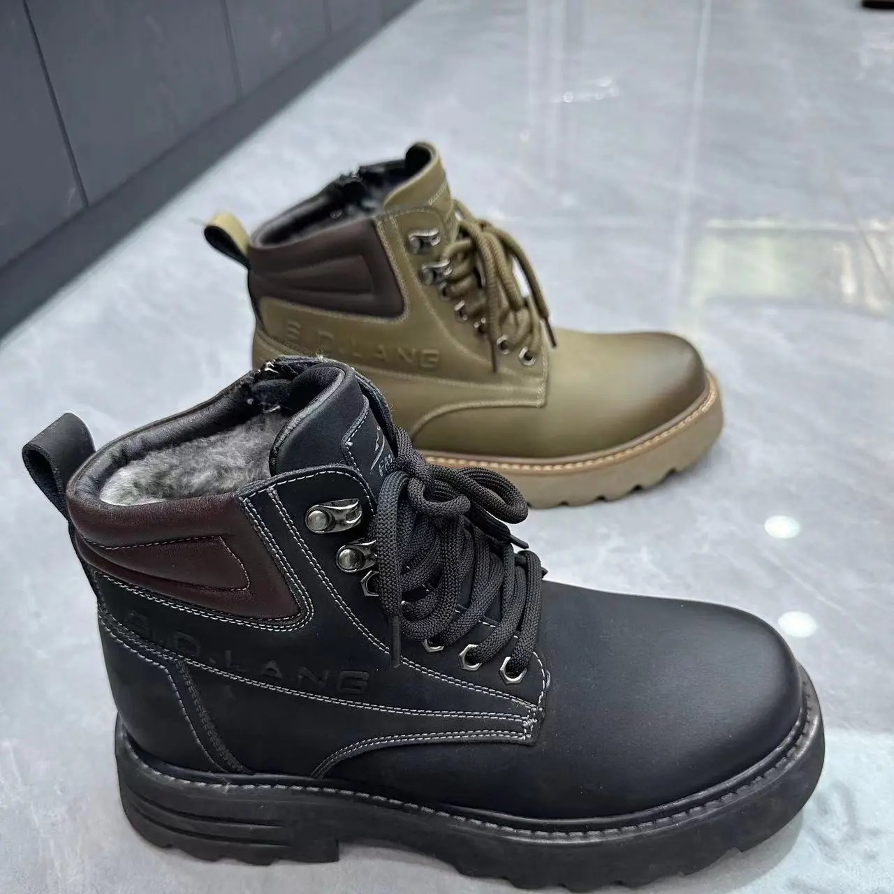 男士加绒加厚防滑耐磨英伦风冬季高帮马丁靴