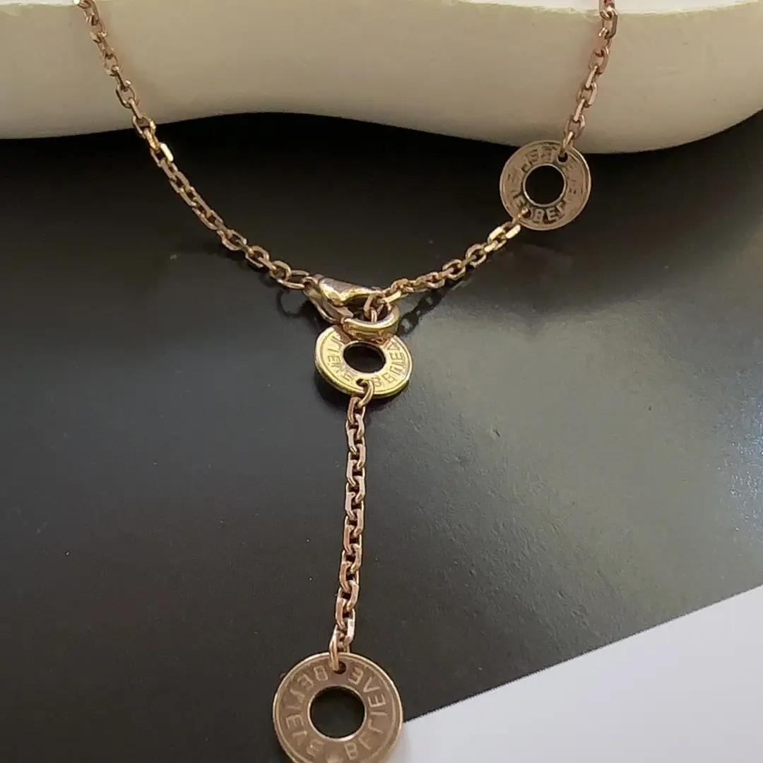 正品18K金3饼饼卡卡链条