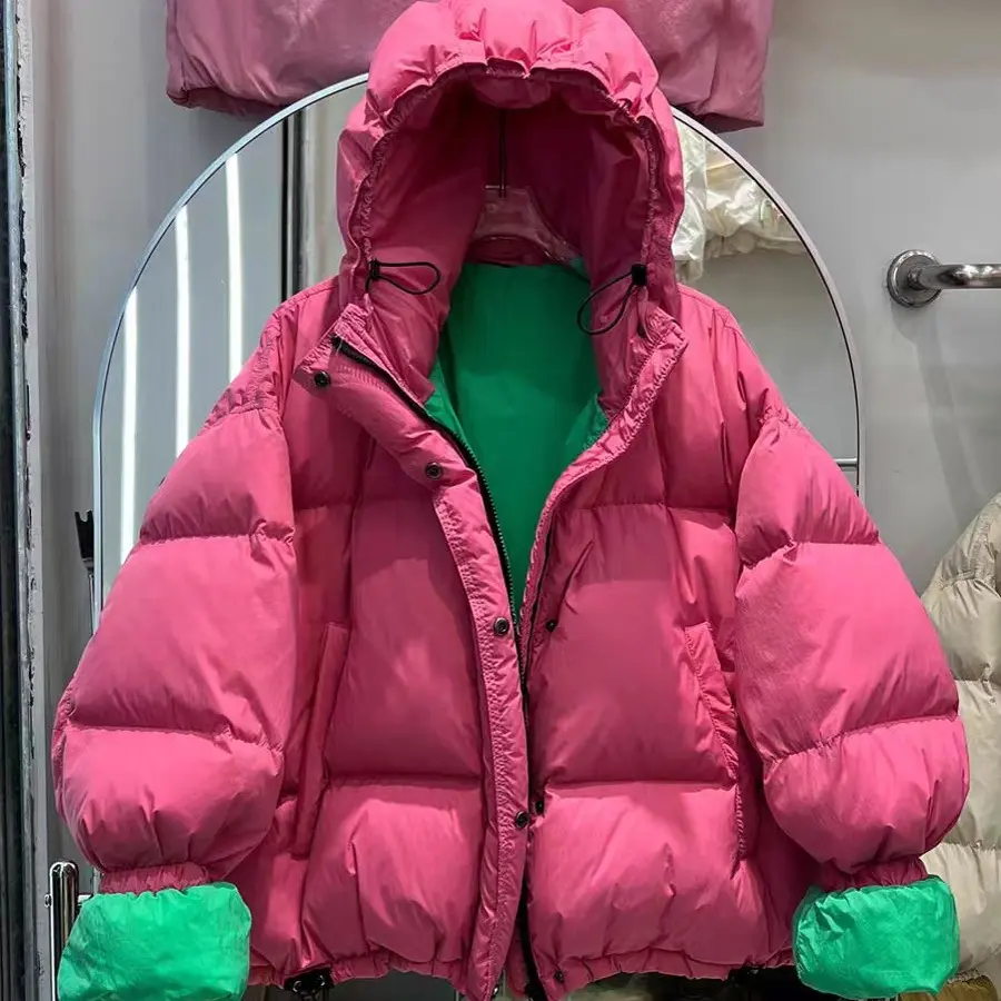 羽绒服连帽加厚韩版冬季休闲宽松带帽中长款女装