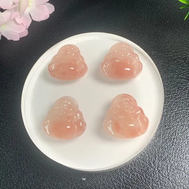 鸡血玉桃花粉色笑口常开佛公小仙女们的爆款吊坠拍下多样性发一个