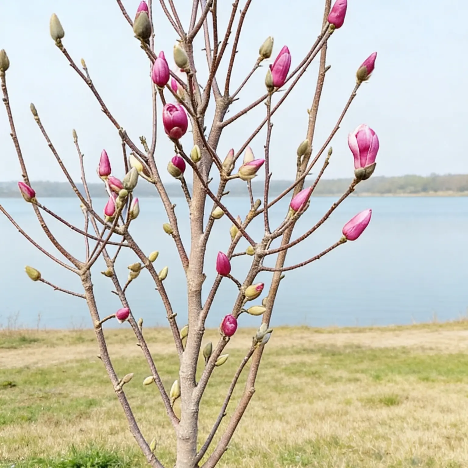 如意玉兰带花苞紫玉兰水培鲜切枝室内外浓香耐寒绿植好养