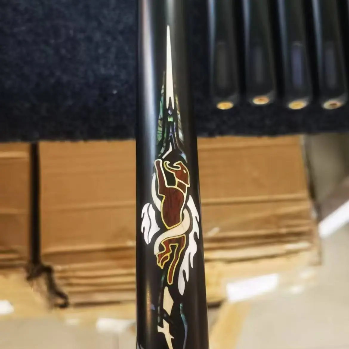 镶嵌款小头通杆一体中式八球斯诺克白蜡木九球杆NFC芯片编码