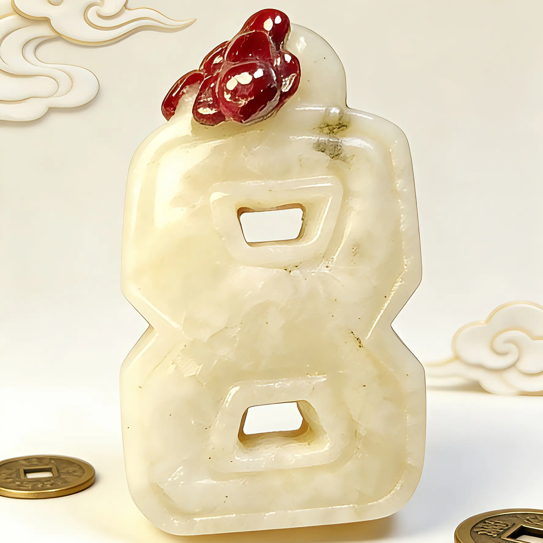 天然辰砂朱砂吊坠孤品呱呱来财晶体吊坠小众百搭