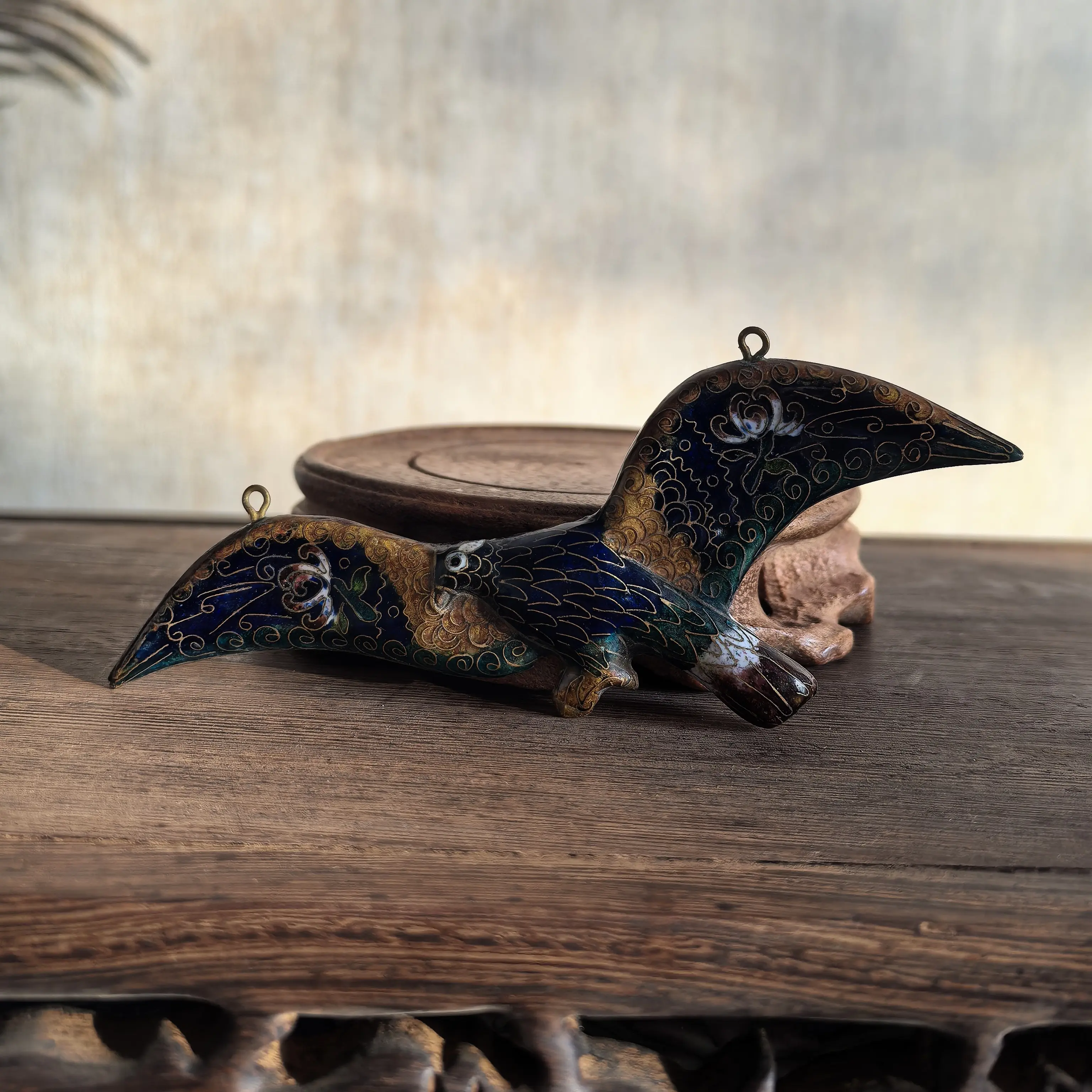 非物质文化遗产景泰蓝项链坠。