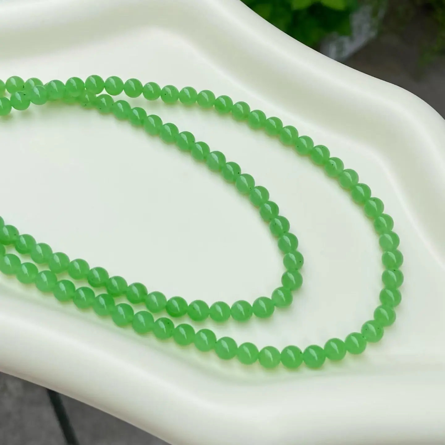 俄罗斯碧玉老坑圆珠小米珠108颗