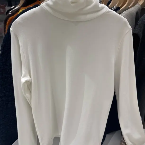 冬款磨毛高领堆堆领打底衫女内搭长袖显瘦百搭时尚洋气纯色上衣