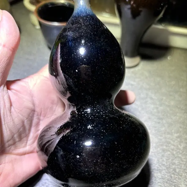建窑建盏葫芦小花瓶