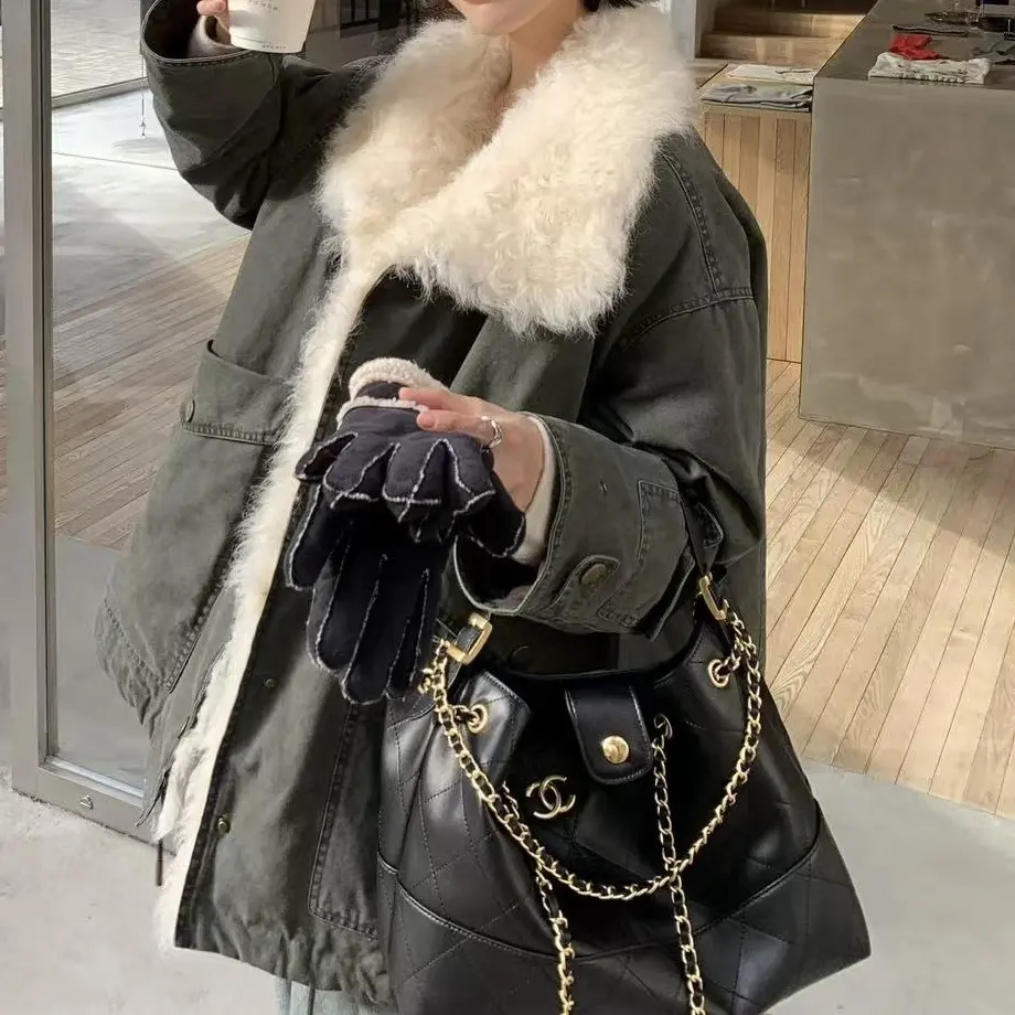 托斯卡纳羊毛领可拆卸派克服