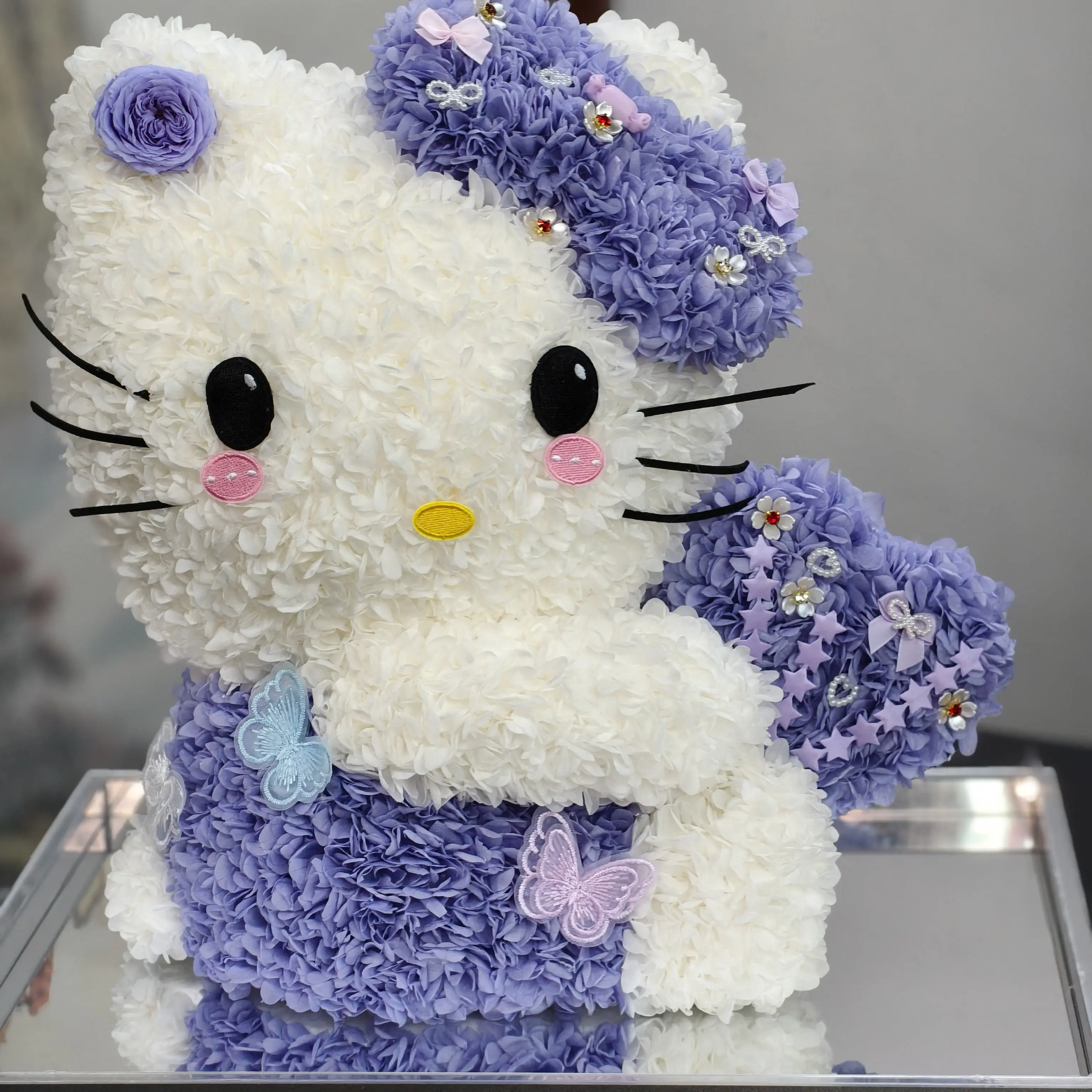 可爱凯蒂猫永生花真花礼盒送女友闺蜜生日圣诞节表白告白礼物