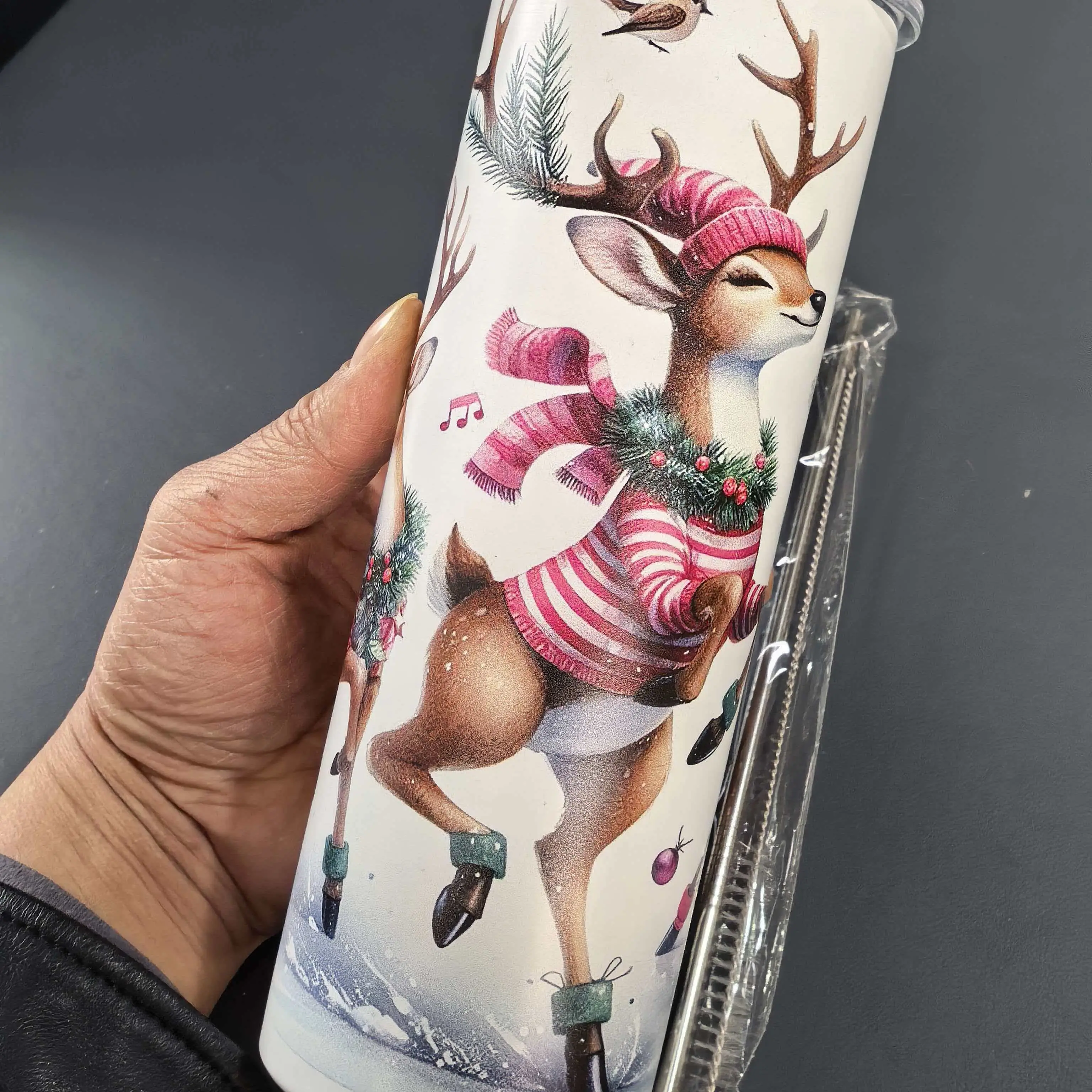 不锈钢吸管杯便携（颜色随机发）